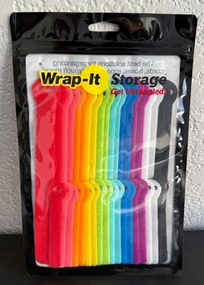 *~Wrap-It Storage Cinch Straps Self-Gripping Cable Labels Multi Color 40 Pack~* - Image 1 of 3