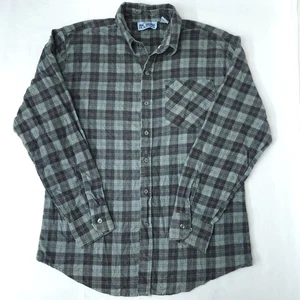 Camisa de franela Haband's Ice House para hombre M gris a cuadros abotonados trabajo al aire libre - Imagen 1 de 8