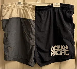 Vintage OP Ocean Pacific Badehose Herren 3XL Colorblock 90s Surf gefüttert Nylon - Bild 1 von 3