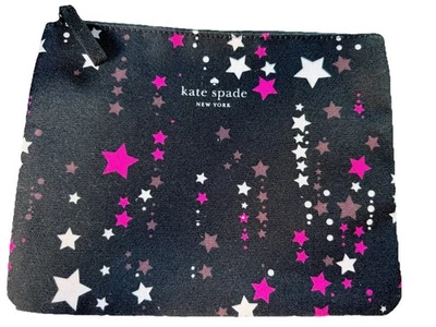 KATE SPADE Нью-Йорк черный розовый FUCHSIA звезды косметичка. Новый без ценников. Бесплатная доставка! - Изображение 1 из 4