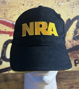 NRA Hat Cap Embroidered with USA Flag on side Black Adjustable - Picture 1 of 4