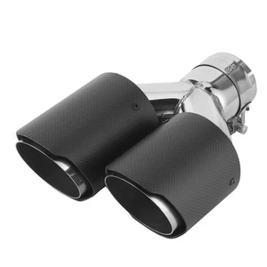 Hot Car Matte Carbon Fiber Tail Throat Exhaust Tip Y Shaped Dual Outlet Hot Car - Picture 1 of 15