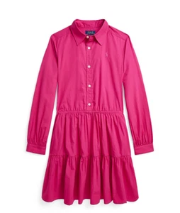 Polo Ralph Lauren Big Girls Tiered Cotton Poplin Shirtdress, 8 - Picture 1 of 1