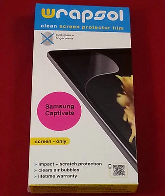 Wrapsol CUPHSM026-SO Clean Screen Protector Film for Samsung Captivate, New - Image 1 of 2
