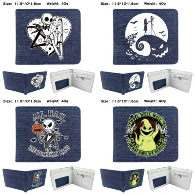 The Nightmare Before Christmas Wallet Blue Bifold Card Photo Coin Casual Purses - Image 1 of 4