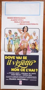 locandina playbill Dove vai se il vizietto non ce l'hai? VITALI MONTAGNAI CINEMA - Picture 1 of 1