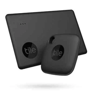 Tile Starter Pack 2022 (Mate + Slim) Universal Bluetooth Tracker - Black, 2-Pack - Photo 1 sur 5
