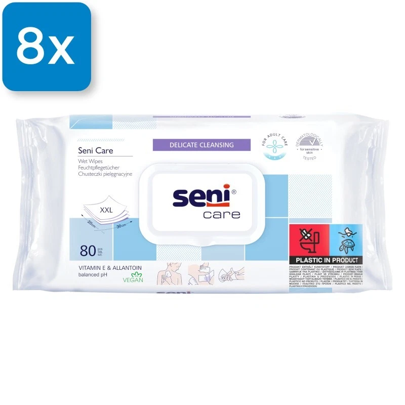 Seni Care Feuchtpflegetücher - 8 x 80 Stück - Bild 1 von 1