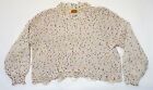 POL Cream Confetti Crop Knit Distressed Sweater Women’s Size L