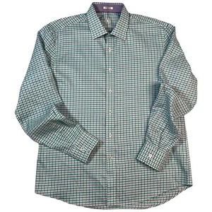 BUGATCHI OoohCotton Long Sleeve Shirt Mens Large Shaped Fit Button Down Pattern - Picture 1 of 16