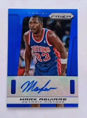 2013-14 Panini Prizm Mark Aguirre Detroit Pistons Blue Autograph Auto # 65 36/49 - Image 1 of 2