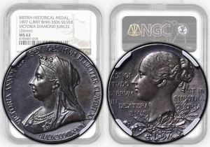 Great Britain, Victoria, Official Silver Medal 1897, Diamond Jubilee, NGC MS 62 - Picture 1 of 8