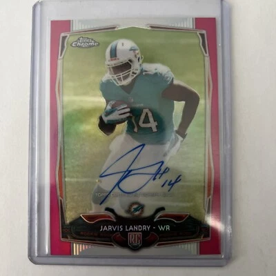 2014 Topps Chrome Pink Refractor #177 Jarvis Landry RC AUTO /75 - Image 1 of 2