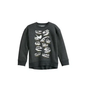 Boy's Jumping Beans Dinosaur Skulls Fleece Crew Sweatshirt Size 5T - Picture 1 of 4