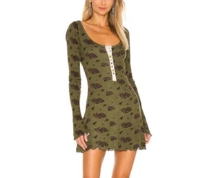Intimately Free People X Revolve Women's Cozy Time Green Floral Dress Small - Picture 1 of 10