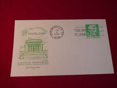 #UX55 "Abraham Lincoln" Mint Postal Card / First Day of Issue 1968 (Artmaster) - Image 1 of 3