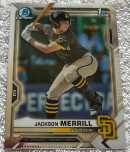 Bowman Draft 2021 Jackson Merrill #BDC-119 1er cromo Padres de San Diego - Imagen 1 de 2