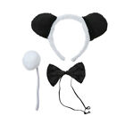 Cartoon Panda Headband with Bow Tie and Tail for Halloween Party