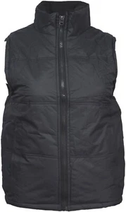 Cappotto senza maniche nuovo caldo gilet nero foderato in pile con cerniera tasche scaldasalviette - Foto 1 di 10