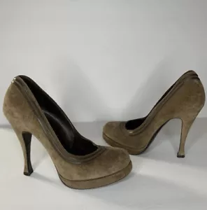 Balenciaga Paris braune Wildleder-Pumps Stilettoabsatz Schuhe Größe 37,5 - 7 US - Bild 1 von 9