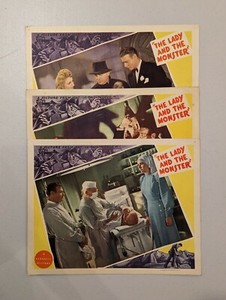 The Lady And The Monster 1944 Lot Of 3 Original Lobby Cards Vera Ralston 