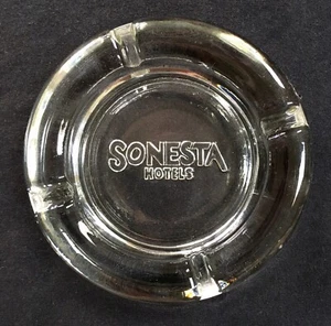 Vintage Sonesta Hotels Clear Glass Ashtray 4.5" - Advertising - Tobacco - Picture 1 of 12
