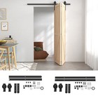 Heavy Duty Bi-Folding Sliding Barn Door Hardware Track Kit for 2 Doors
