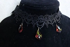 Lace Choker necklace with pendant - Picture 1 of 20