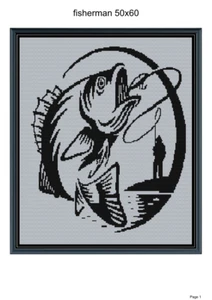 Fisherman blanket pattern, 50x60", written and graph pattern included - Picture 1 of 1