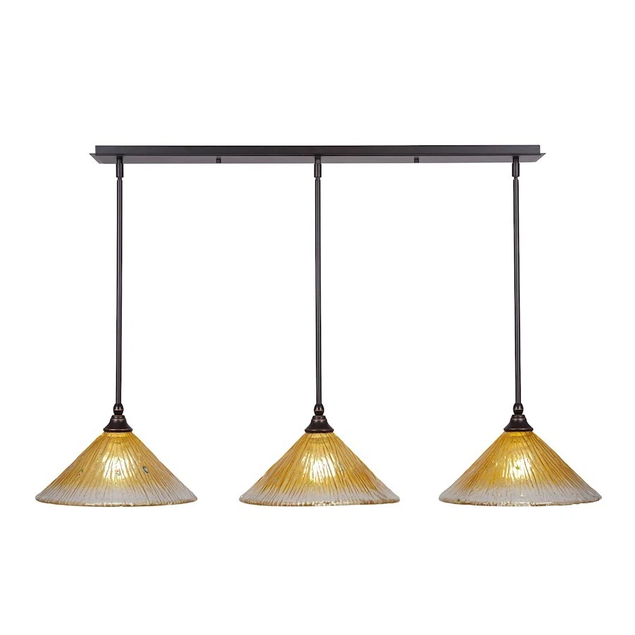 Мини-кулон Toltec 3 лампы, гранит, 12-дюймовый золотой кристалл - 36-DG-774 - Изображение 1 из 1