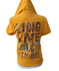 Vintage Y2K 2000s 'Juicy Couture' Short sleeve Logo Hoodie - Picture 1 of 4