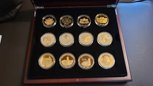 9 Gedenkmünzen - 25 Jahre deutsche Einheit - 24 Karat vergoldet - Bild 1 von 2