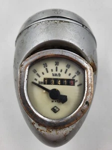 Vintage German Headlamp with Speedometer for Moped w/Logo MWB - Picture 1 of 11