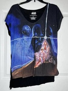 Star Wars Rock & Republic Short Sleeve Top A New Hope Tunic Hi-Lo Top M - Picture 1 of 6
