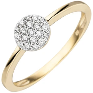 JOBO Damen Ring 333 Gold Gelbgold bicolor 19 Zirkonia RW: 54 - Bild 1 von 1