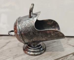 Vintage EPBM England Sugar Scuttle Silver Plate Plated Floral Scroll Etched - Picture 1 of 5