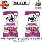 Piccolo Organic Kids Squeezy Fruit Apple, Raspberry & Blueberry - 2 x 90g