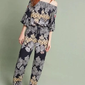 Anthropology Jolie Off-Shoulder Jumpsuit Women Size SP - Picture 1 of 7