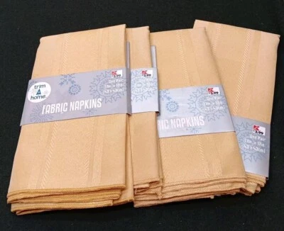 ¡Nuevo! Servilletas Recortar A Hogar 8 Servilletas Tela Tela Tela Oro Sólido Decoración 17" Cuadrado Foto 1 de 4