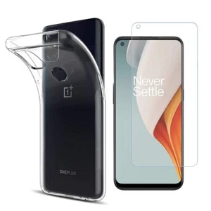 For ONEPLUS NORD N10 TEMPERED GLASS SCREEN PROTECTOR + CLEAR SILICONE TPU CASE - Picture 1 of 12