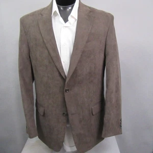 Pronto Uomo Mens Sport Coat 42L Brown Slim Corduroy Blazer Jacket Double - Picture 1 of 13