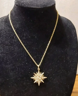 Collar Colgante Jennifer Lopez Estrella Estrella Estrella Estrás Tono Dorado 11"" Foto 1 de 4