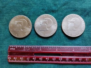 Set aus 3 Eisenhower Dollar Typ eins und zwei Dever Dollars und einem Philadelphia - Bild 1 von 5