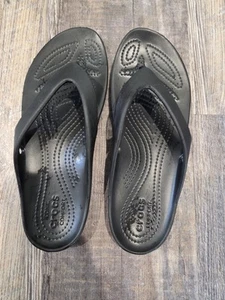 Crocs Iconic Comfort Black Flip Flop Sandals Size 9 Women's - Picture 1 of 7