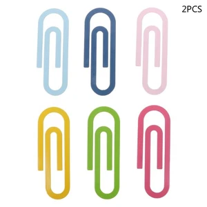 2 Pcs Cute Big Metal Paper Clip Page Clips Photos Tickets Paperclip Off - Picture 1 of 8