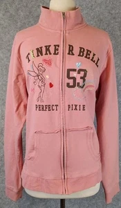Disneyland Resort Tinker Bell Sweatshirt Jacket Women 2X Barbie Pink Embroidered - Picture 1 of 16
