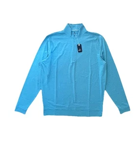 Johnnie-O Vaughn Men’s Blue Striped 1/4 Zip Pullover Lightweight Golf Shirt M - Picture 1 of 9