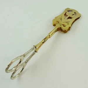elegante Gebäckzange in Silber 830 vergoldet um 1920 (D3523) - Bild 1 von 4