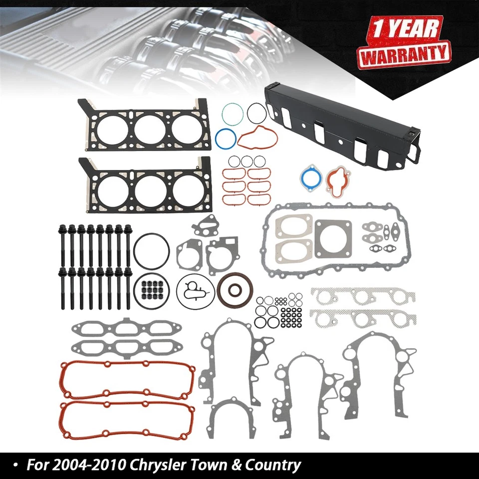 For 04-10 Chrysler Pacifica Town Country Dodge 3.8L Full Gasket Set Head Bolts Foto 1 de 4