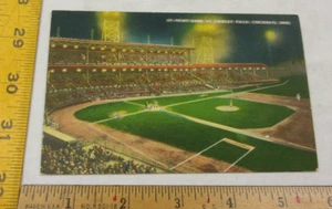 Crosley Field stadium night game Cincinnati Reds 1930s baseball postcard - Picture 1 of 2